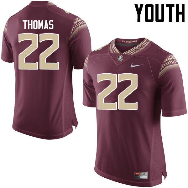 Youth #22 Adonis Thomas Florida State Seminoles College Football Jerseys-Garnet - Click Image to Close